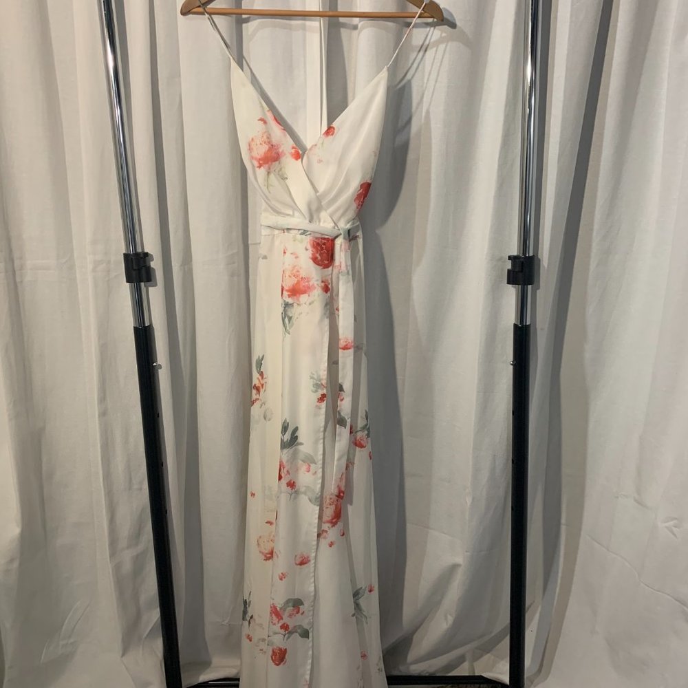Red and white floral pattern dress!
